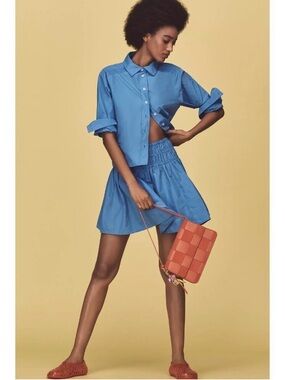 Anthropologie Maeve Two-Piece Shirt & Skirt Set
